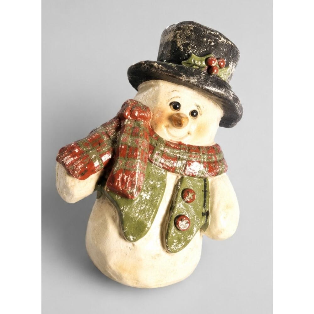 Chunky Snowman‎ Pin Brooch 2.5" Cute Christmas Figural Vintage- Colorful h-23